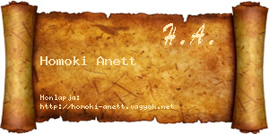 Homoki Anett névjegykártya