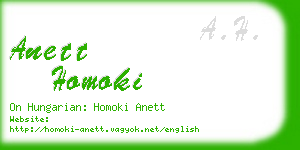 anett homoki business card